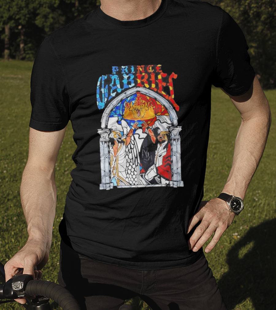 Prince Gabriel Stained Glass Window Kings Crown Angels T-Shirt