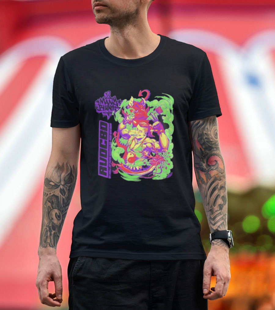 Rob Van Dam 2 Many Blunts RVD CBD Hall Of Fame Wrestler Psychedelic Smoke Dragons T-Shirt