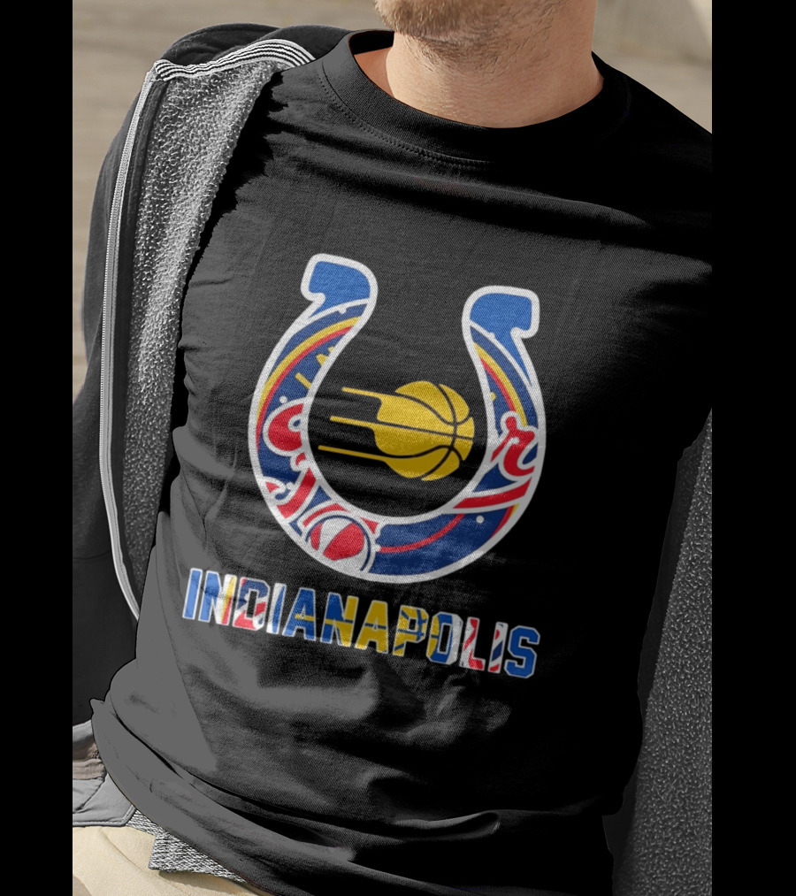 Indianapolis Colts Pacers Racing Hockey Sports Team Mashup T-Shirt
