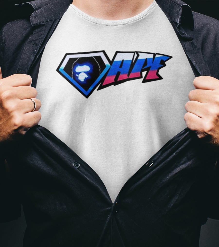 Gorilla Diamond APE Shield Blue Red Gradient T-Shirt