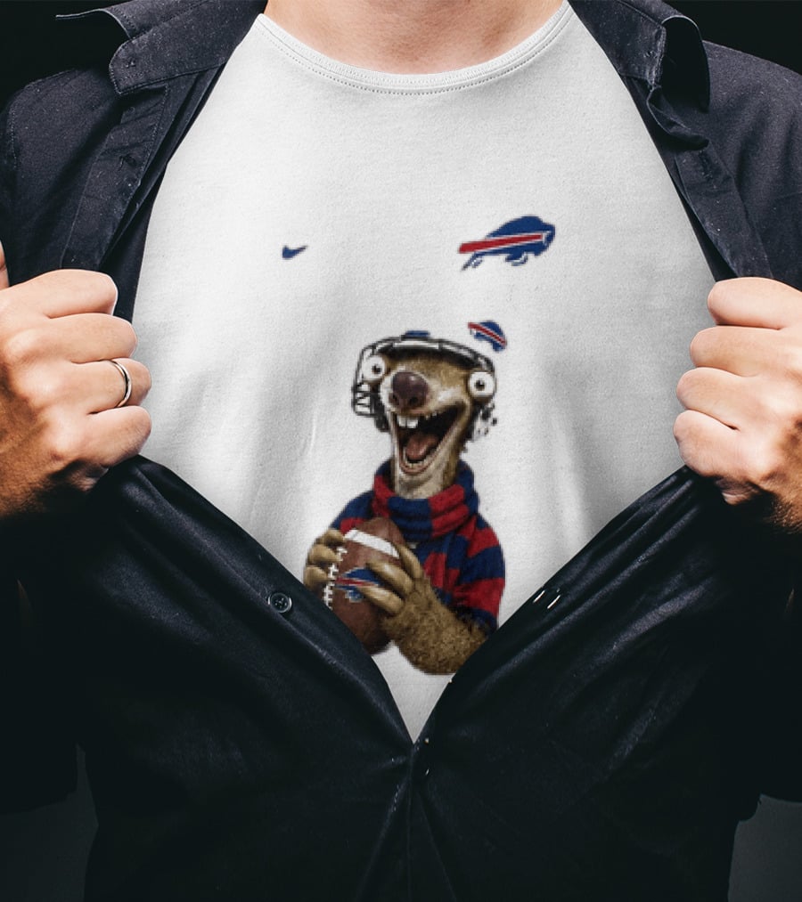 Sid The Sloth Buffalo Bills Football Helmet Scarf Iconic Team Fun T-Shirt