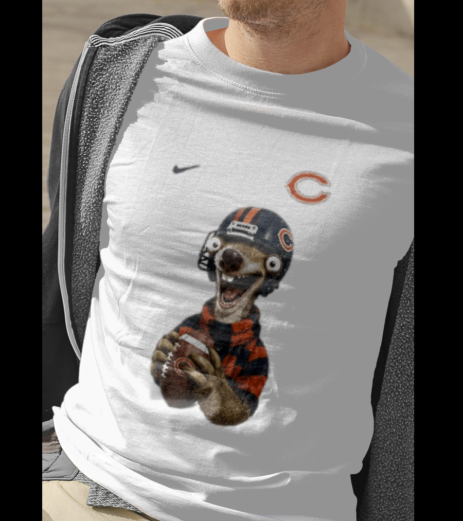 Sid The Sloth Chicago Bears Football Helmet Nike NFL Fan Gear T-Shirt