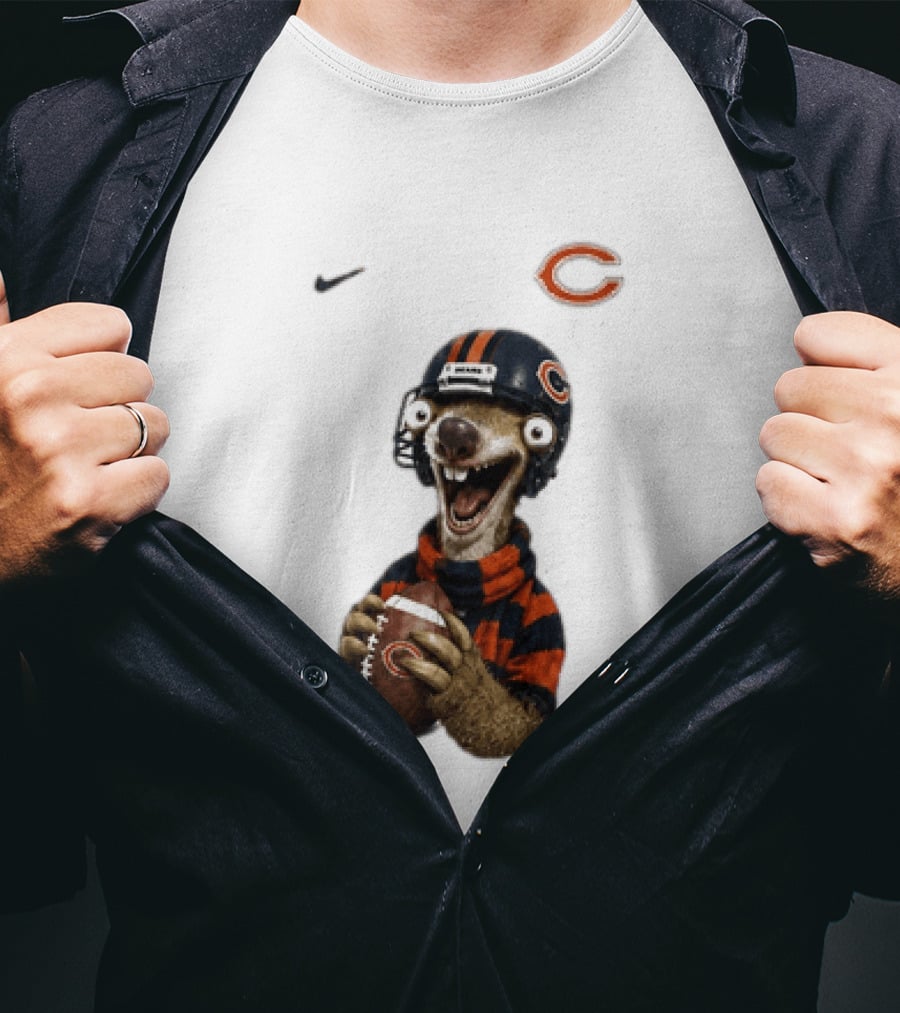 Sid The Sloth Chicago Bears Football Helmet Nike NFL Fan Gear T-Shirt
