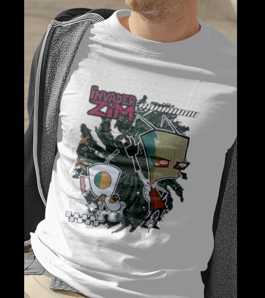 Invader Zim Gir With Zim Eating Taco Spiral T-Shirt