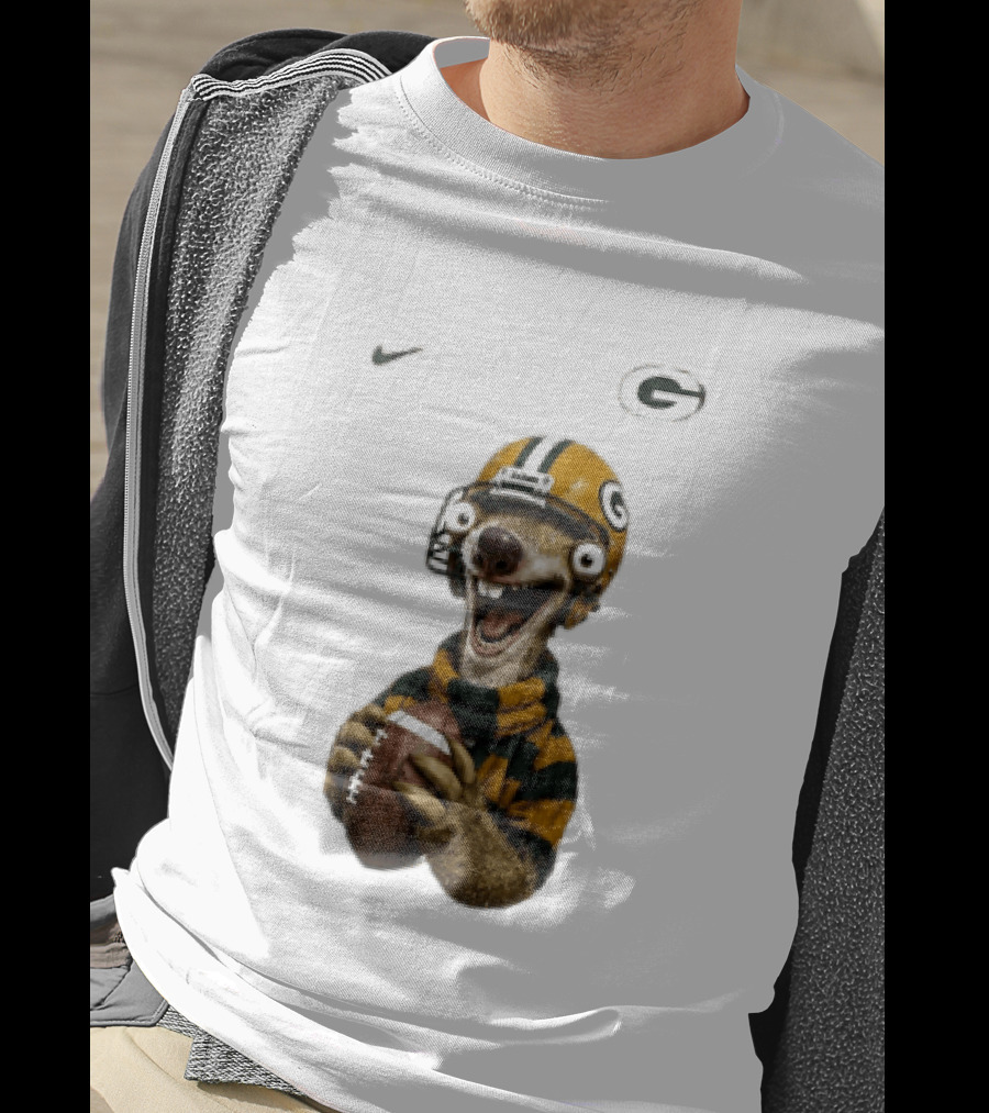 Sid The Sloth Green Bay Packers Football Helmet Fan Gear T-Shirt