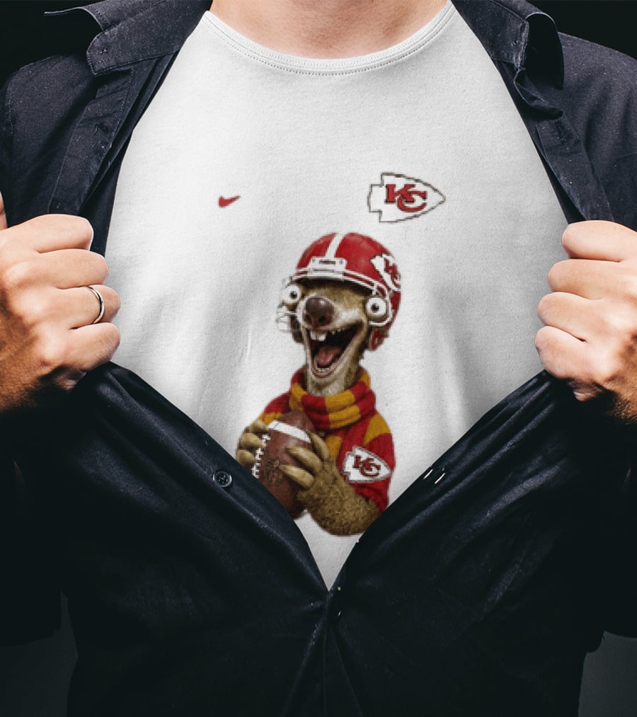 Sid The Sloth Kansas City Chiefs Helmet Football Fanatic T-Shirt