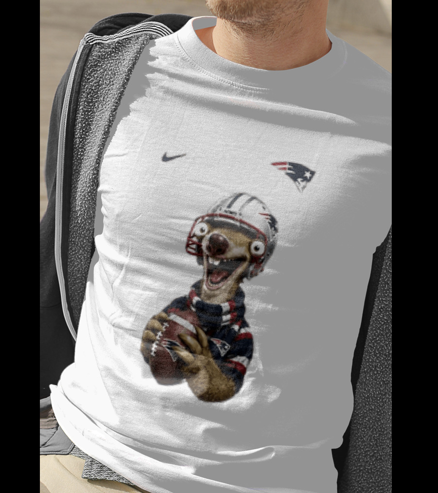 Sid The Sloth New England Patriots Football Helmet NFL Character Fan T-Shirt