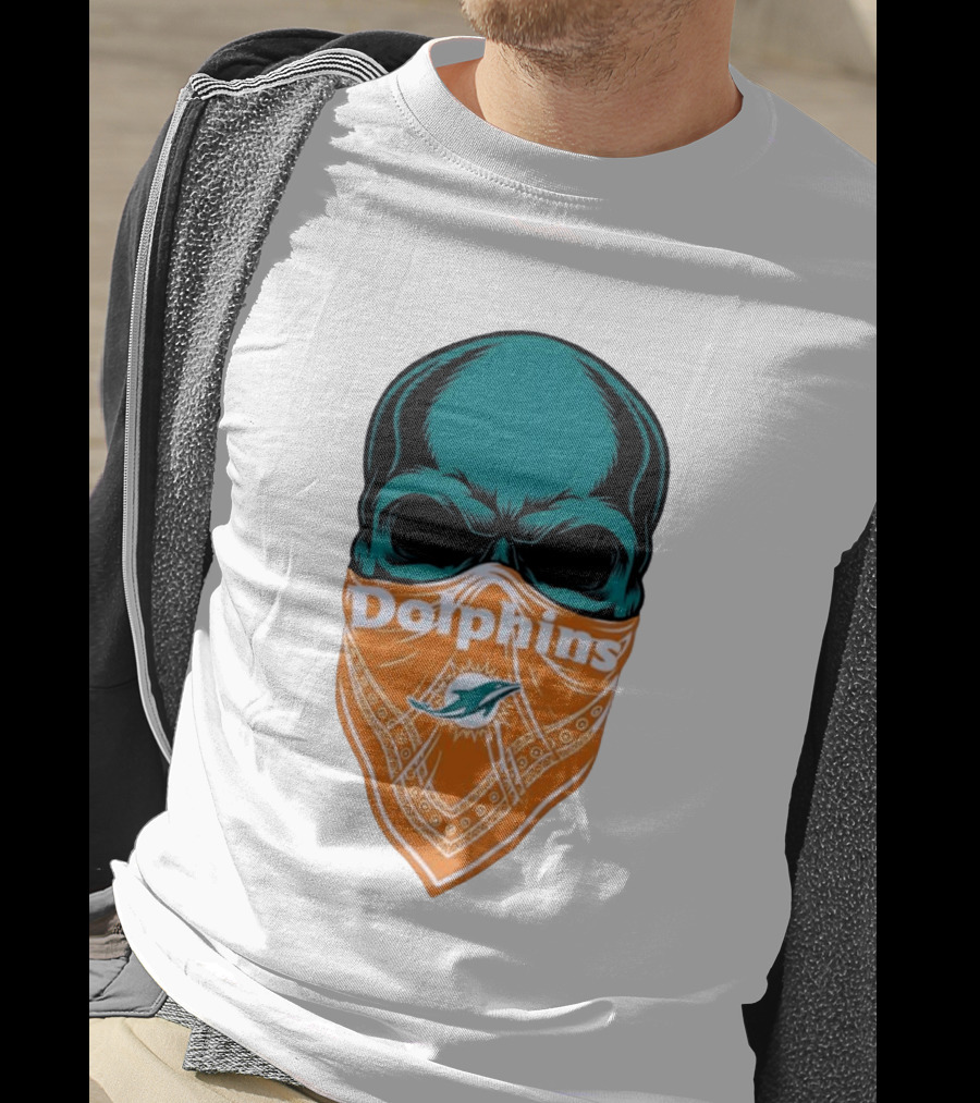Miami Dolphins Skull Bandana With Team T-Shirt