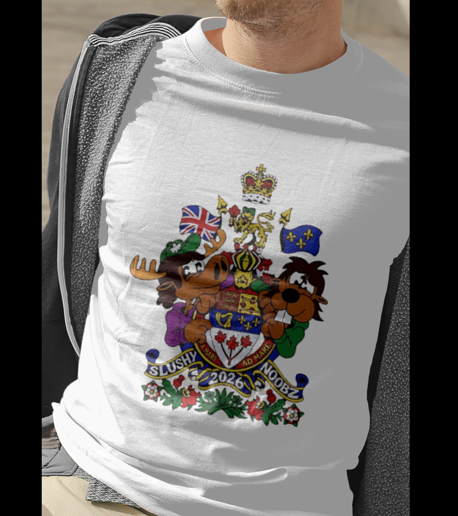Slushy Noobz Canadian Crest Moose And Beaver 2026 T-Shirt