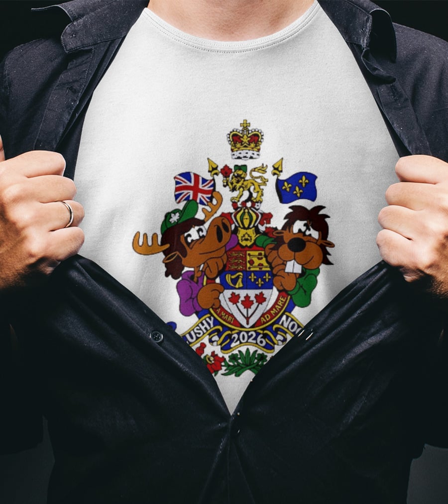 Slushy Noobz Canadian Crest Moose And Beaver 2026 T-Shirt