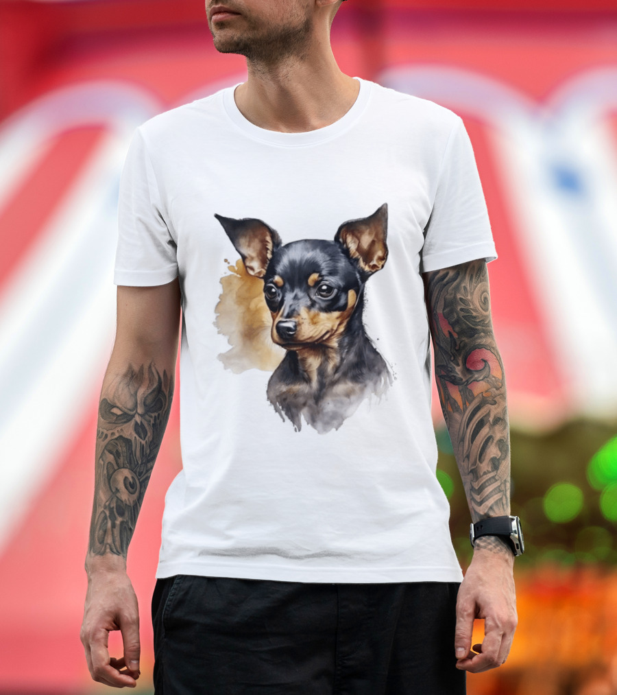 Miniature Pinscher Dog Watercolor T-Shirt