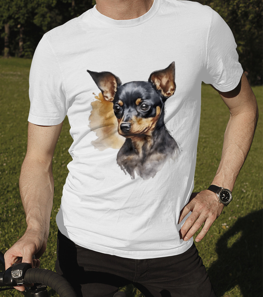 Miniature Pinscher Dog Watercolor T-Shirt