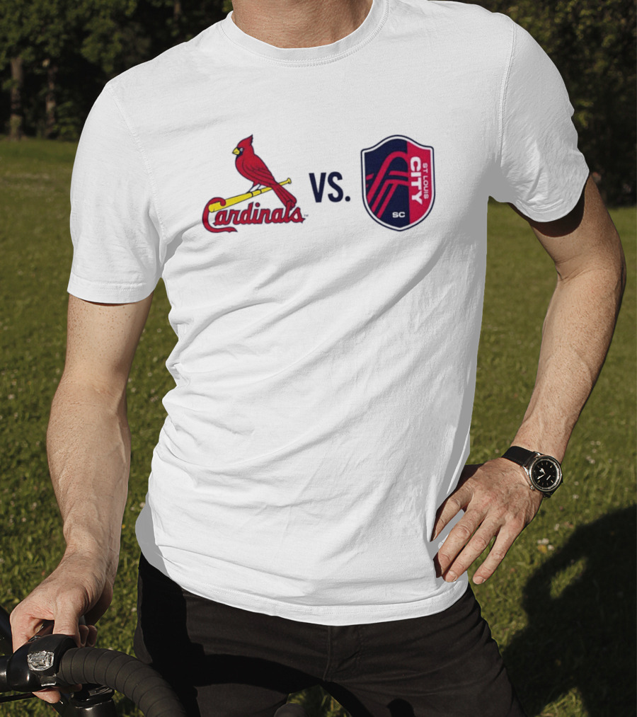 St Louis Cardinals Vs St Louis City SC Matchup T-Shirt