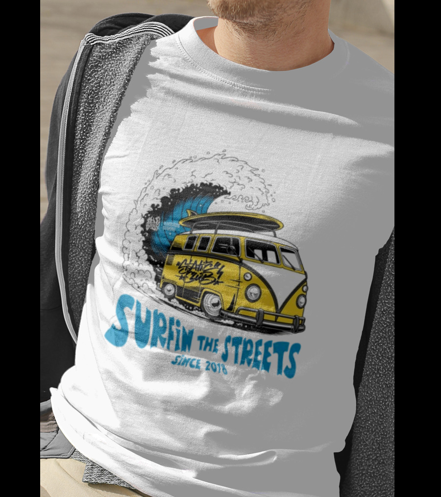 Static Club Volkswagen Bus Surfing Adventure Surfin The Streets Since 2018 T-Shirt