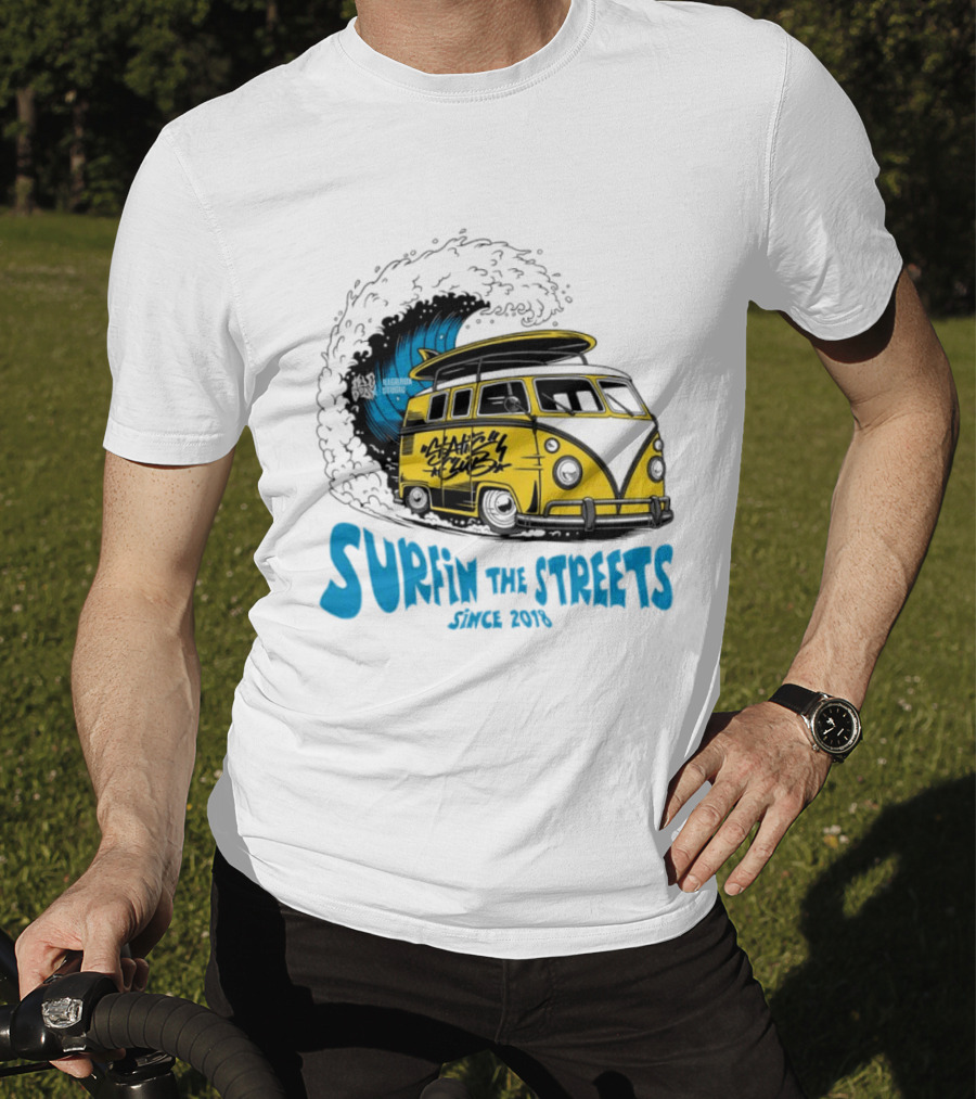 Static Club Volkswagen Bus Surfing Adventure Surfin The Streets Since 2018 T-Shirt