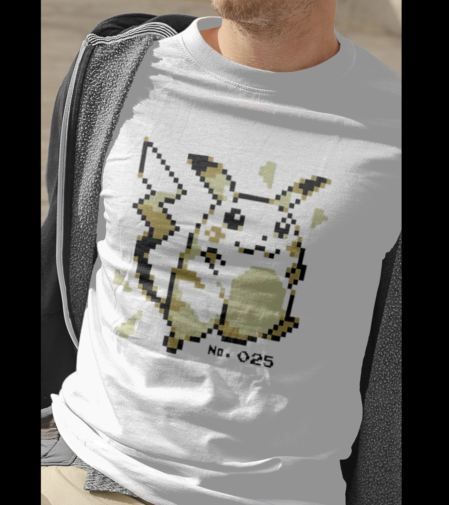 No 025 Pikachu Electricity Spark Pixel T-Shirt