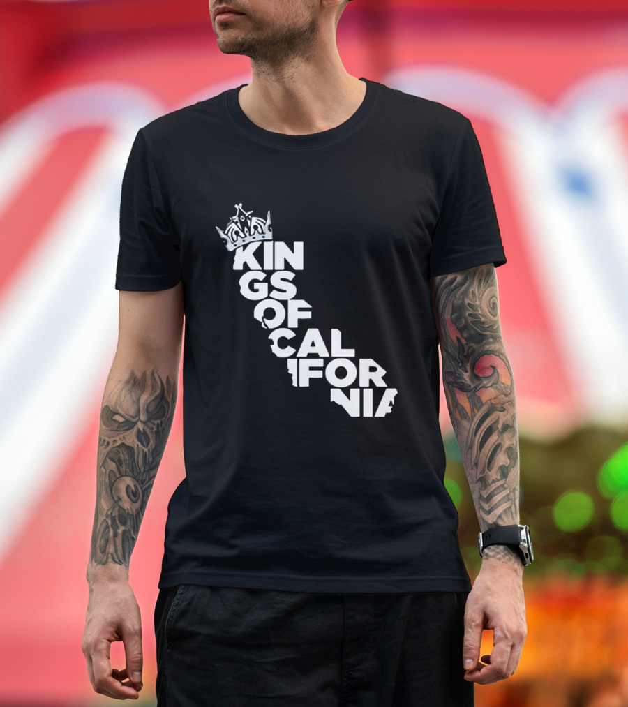 Kings Of California Crown Text Map T-Shirt