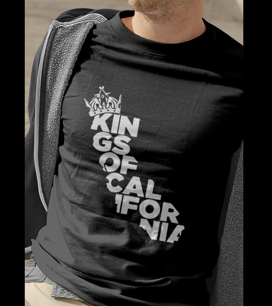 Kings Of California Crown Text Map T-Shirt