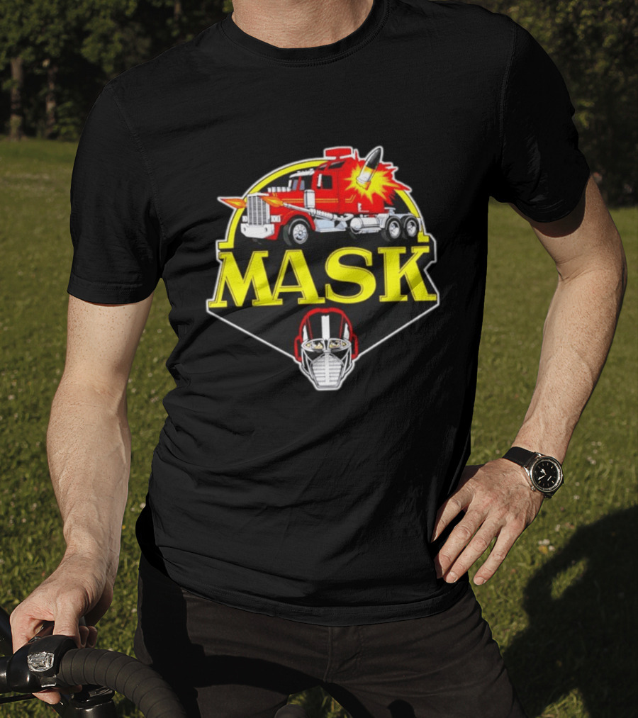 MASK Matt Trakker Rhino Vehicle Helmet Iconic 80s Cartoon T-Shirt