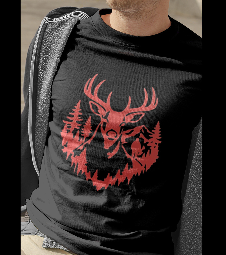 Mountain Forest Deer Outdoor Wilderness Hunter T-Shirt