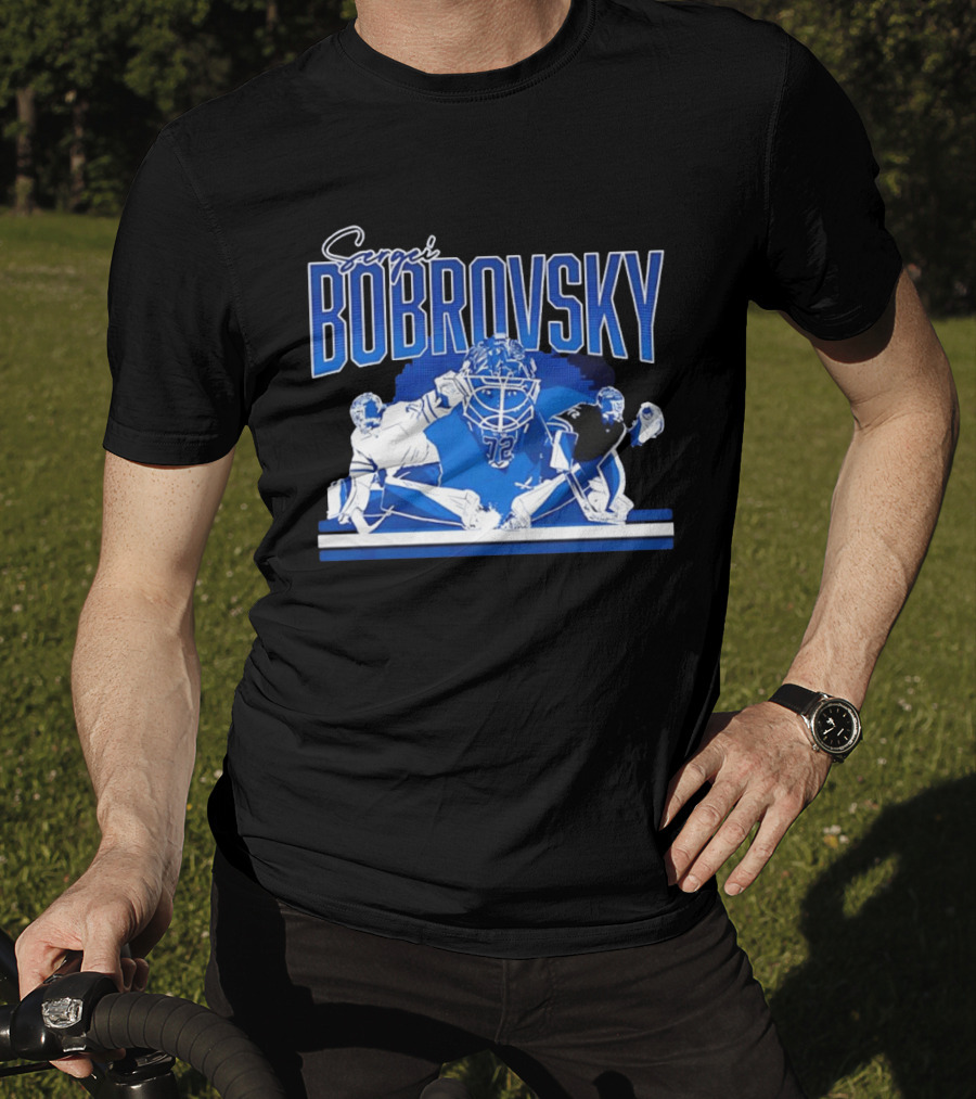 Sergei Bobrovsky Florida Panthers NHL Blue White Number 72 T-Shirt