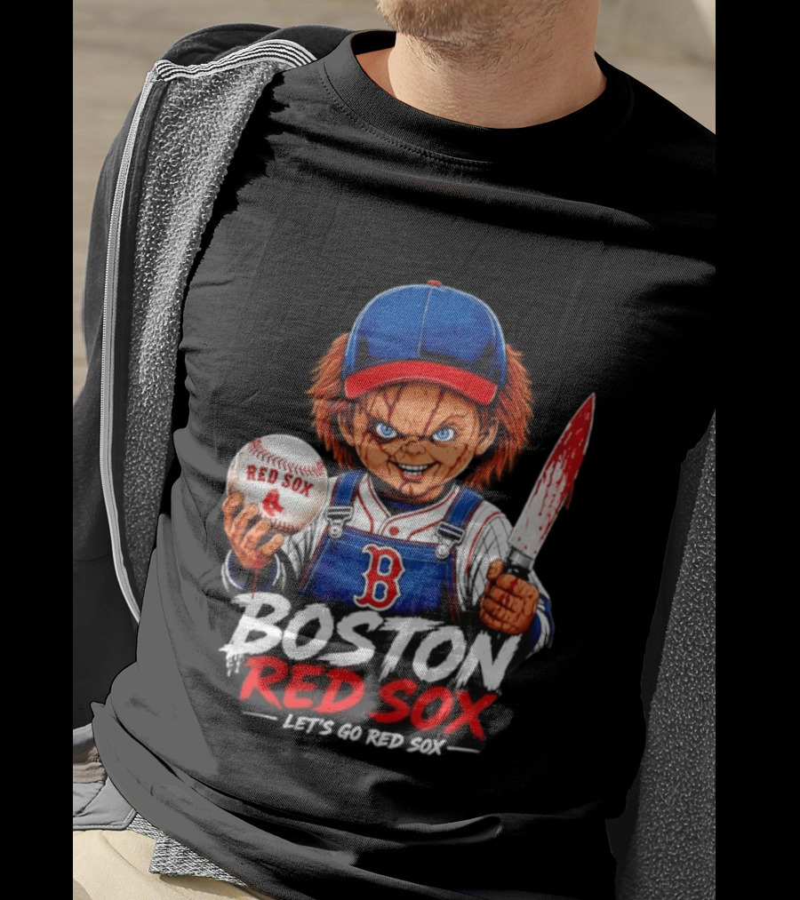 Boston Red Sox MLB Baseball Let's Go Red Sox Chucky T-Shirt