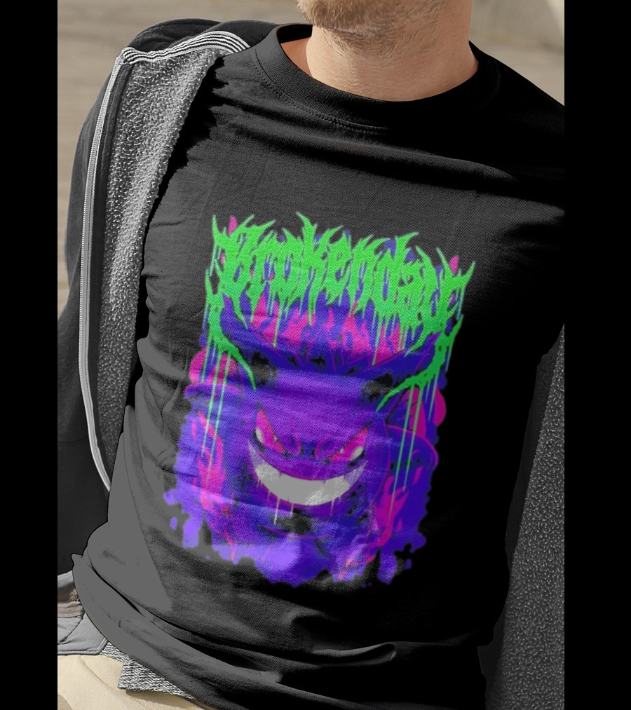 Brokenday Gengar Shadow Ball Bootleg Purple Neon T-Shirt