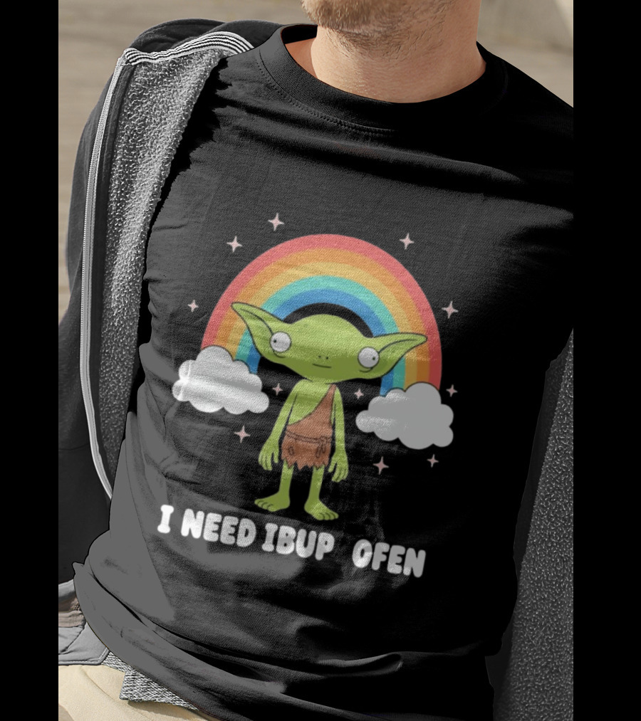 Goblin Rainbow I Need Ibuprofen Cute Fantasy T-Shirt