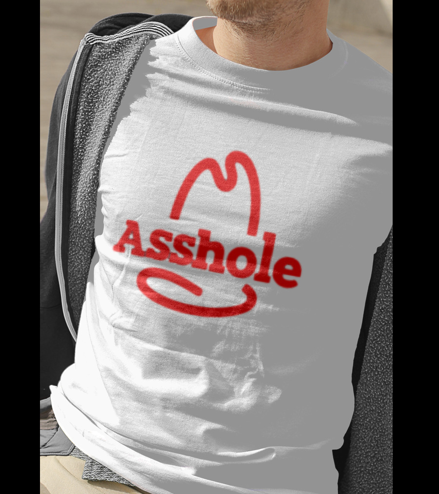 Asshole Cowboy Hat Red Outline Minimalist T-Shirt