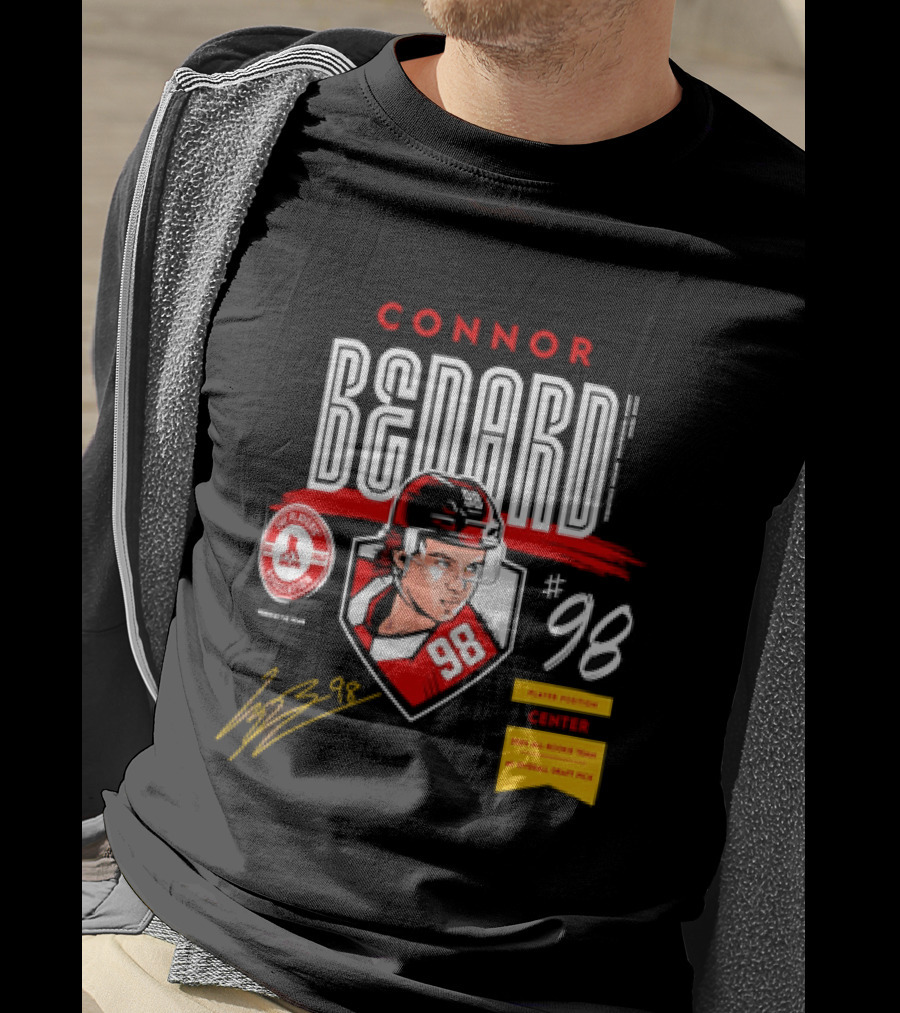 Connor Bedard Chicago Blackhawks #98 Rookie Spotlight Player Position Draft Pick T-Shirt