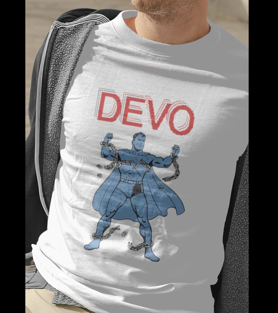 Devo Superhero Comic Style Action Figure T-Shirt