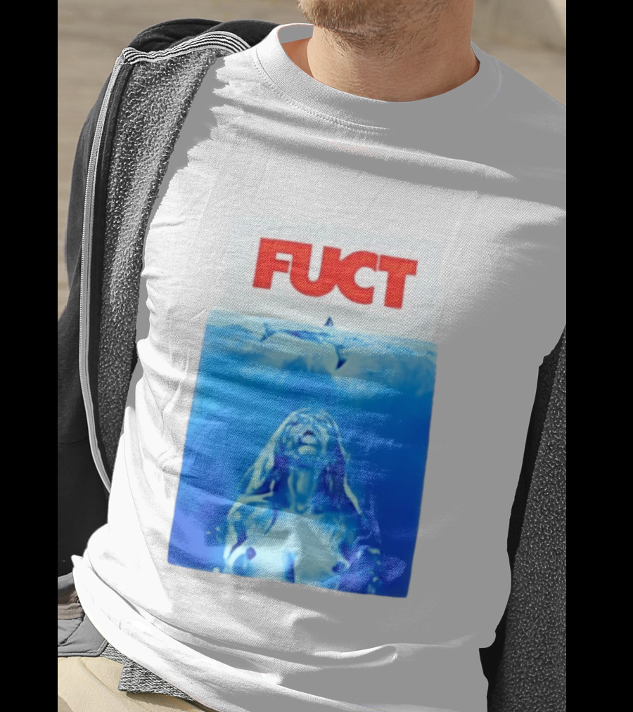 FUCT Jaws Ocean Shark Woman Swimming T-Shirt