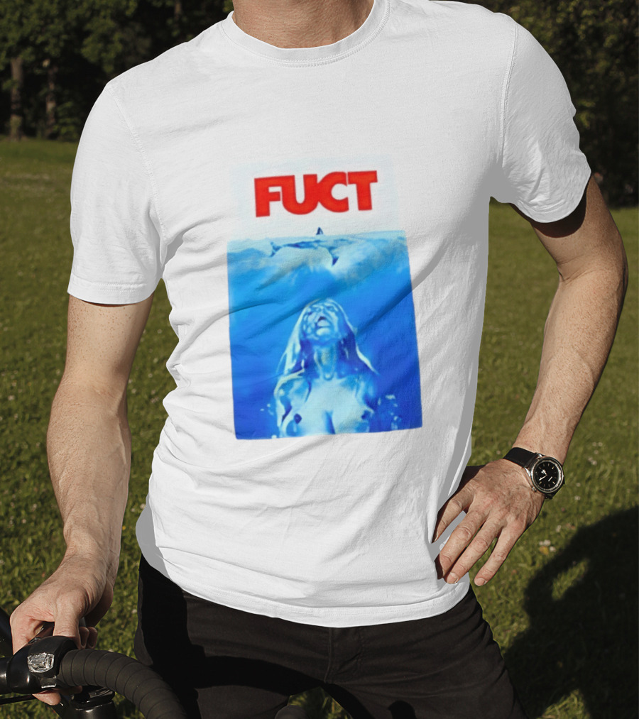 FUCT Jaws Ocean Shark Woman Swimming T-Shirt