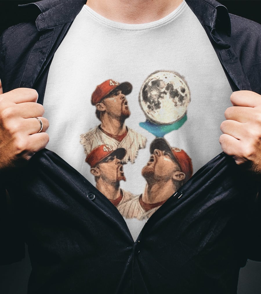 Patrick Sandoval 43 Los Angeles Angels MLB Baseball Moon Northern Lights T-Shirt