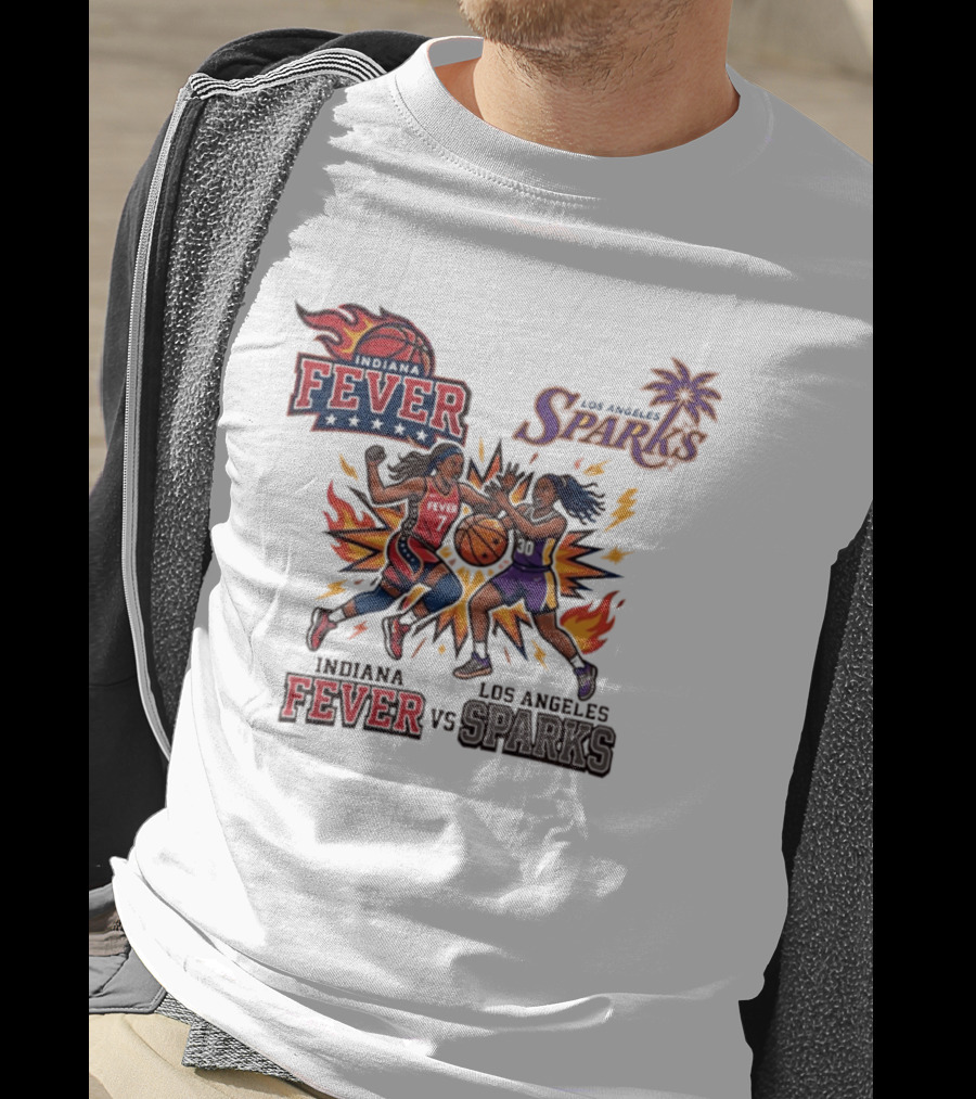 Indiana Fever Vs Los Angeles Sparks Basketball Players T-Shirt