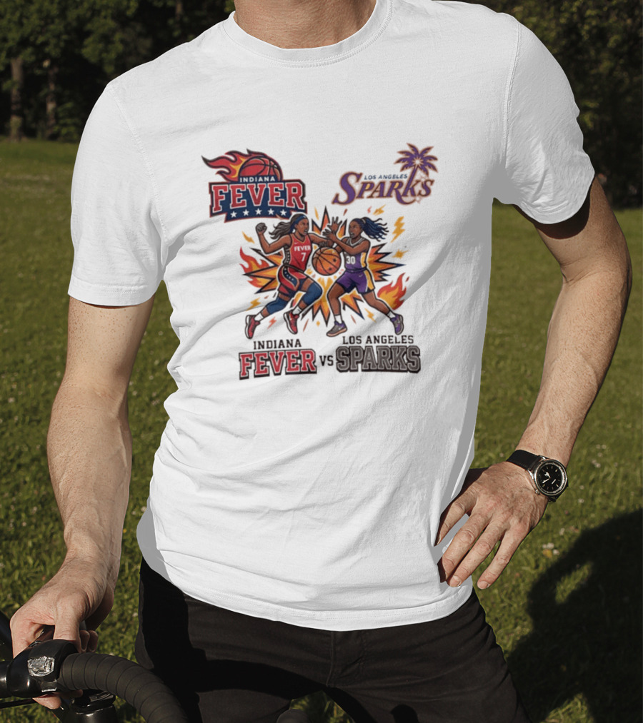 Indiana Fever Vs Los Angeles Sparks Basketball Players T-Shirt