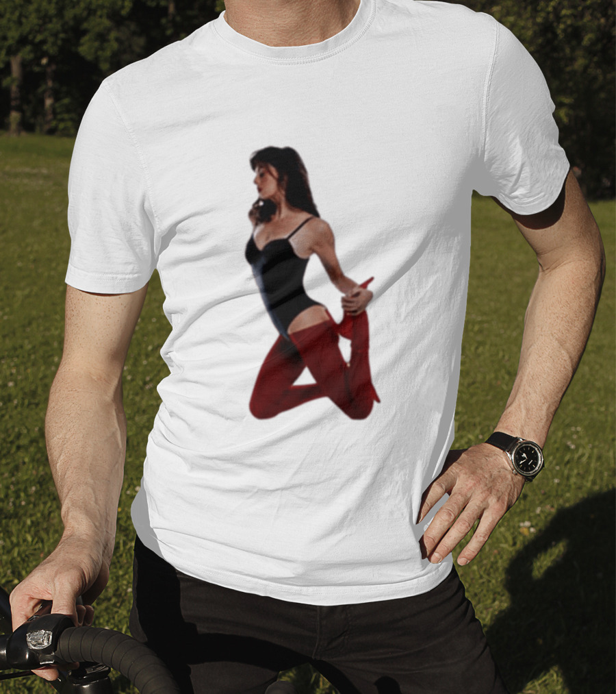 Rebecca Black Age Of The Exhibitionist Red Bodysuit And Stockings T-Shirt