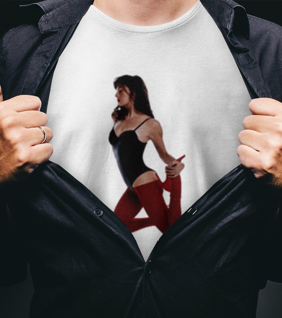 Rebecca Black Age Of The Exhibitionist Red Bodysuit And Stockings T-Shirt