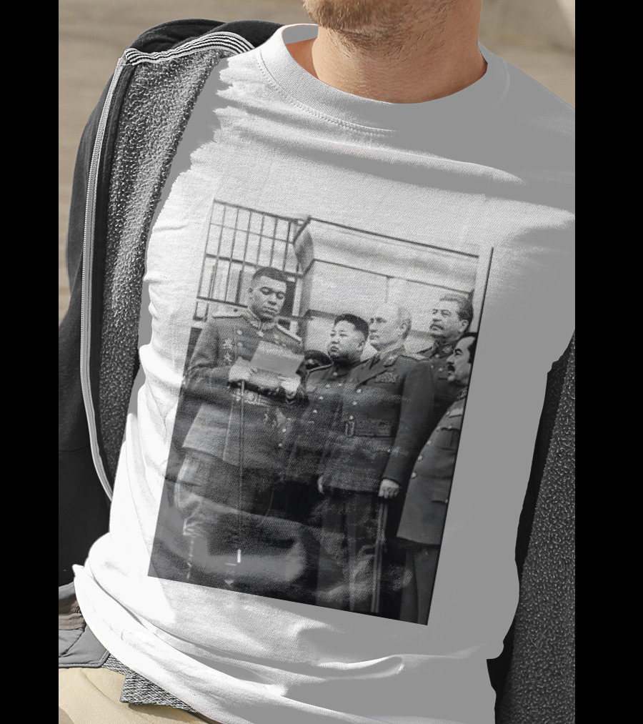 Kylian Mbappé In Historical Dictator Military Uniform Speech Photo T-Shirt