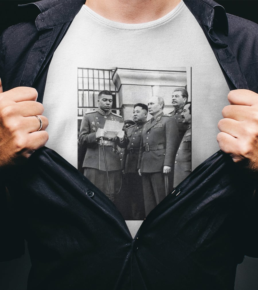 Kylian Mbappé In Historical Dictator Military Uniform Speech Photo T-Shirt