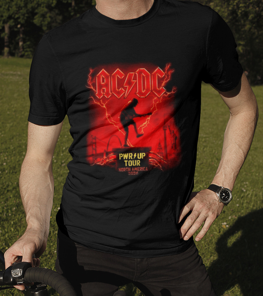 ACDC PWR Up Tour 2026 North America Red Lightning Cities Dates Angus T-Shirt