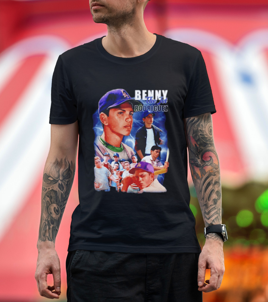 Benny The Jet Rodriguez Sandlot Baseball Movie Iconic Character Collage T-Shirt