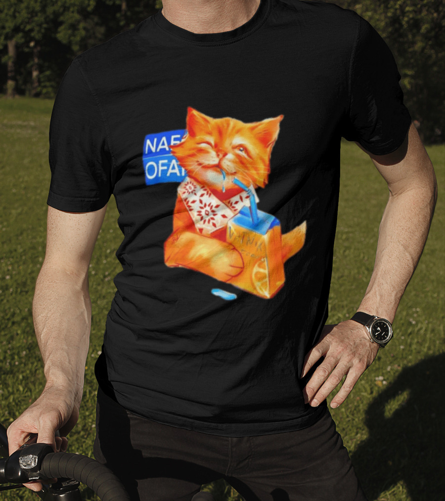 NAFO Fella Orange Cat Drinking VATNIK Tears T-Shirt