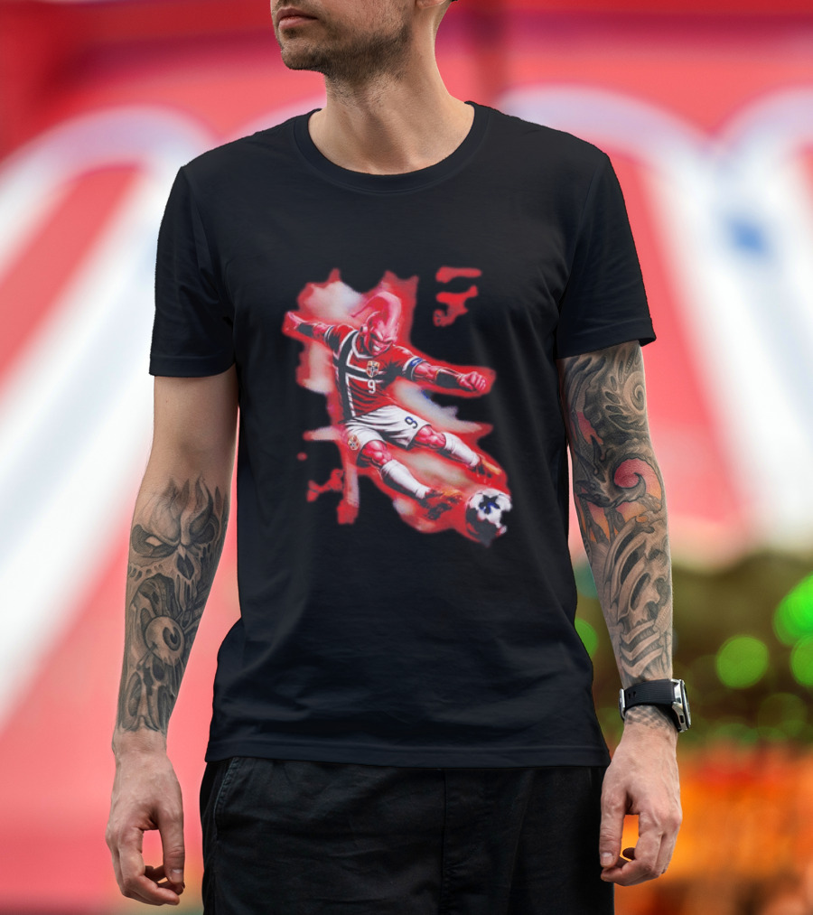 Erling Haaland Majin Buu Norway Football 9 Soccer Fusion T-Shirt