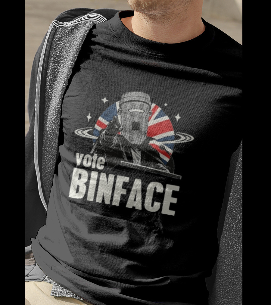 Vote Binface UK Political Satire Union Jack Space T-Shirt