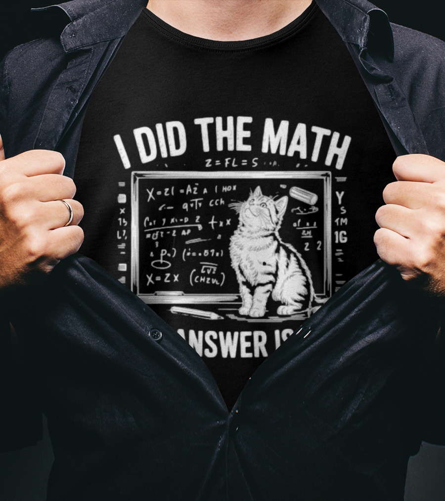 I Did The Math Equation Board Cat Calculation Answer Calculation Science T-Shirt