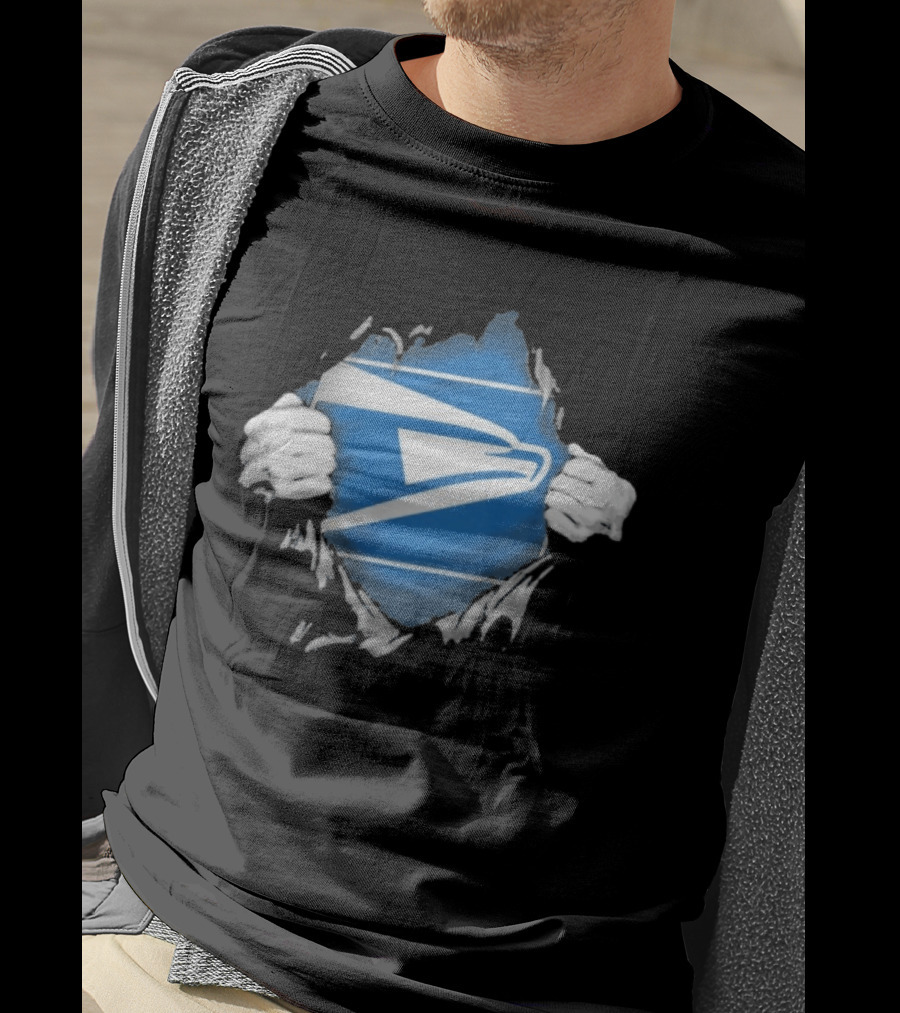 USPS Ripped Chest Superhero Torn Employee T-Shirt