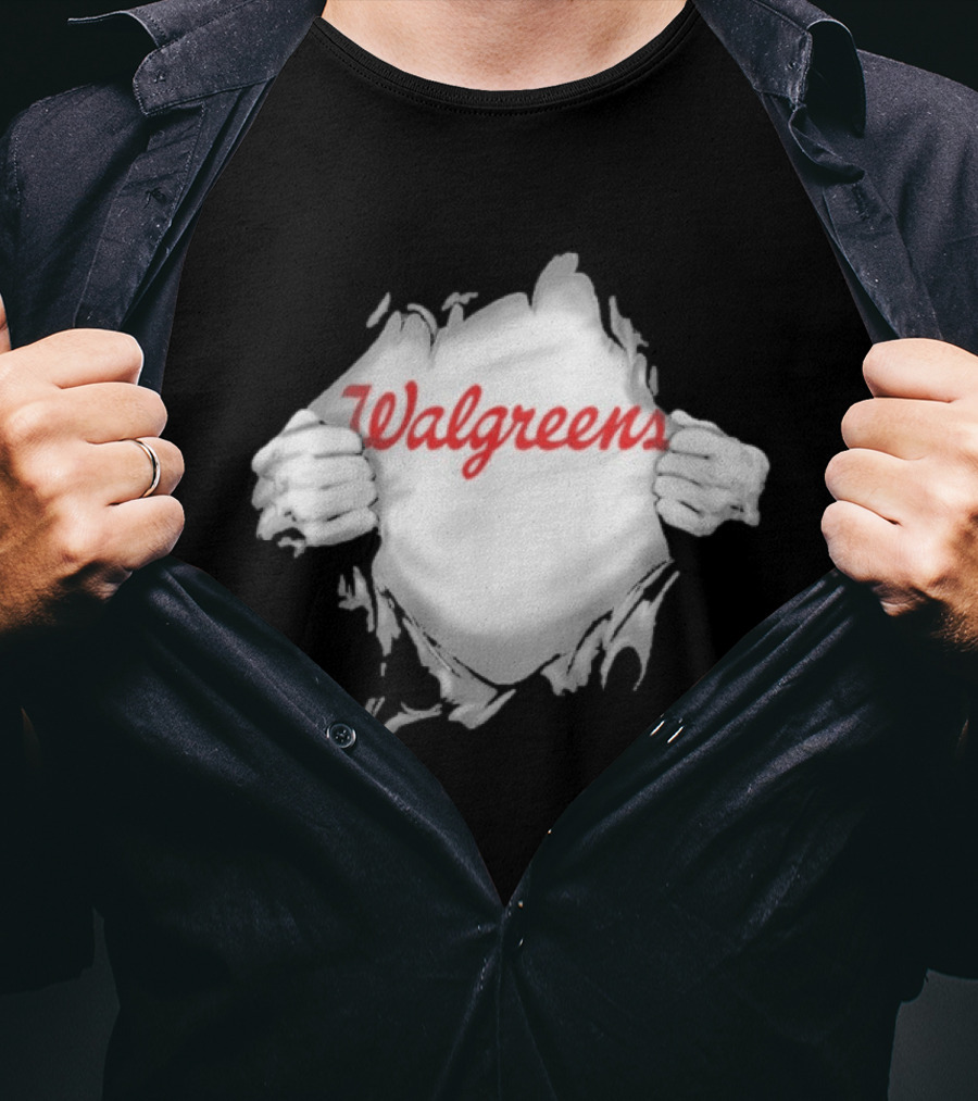 Walgreens Ripped Chest Superhero Torn Employee T-Shirt