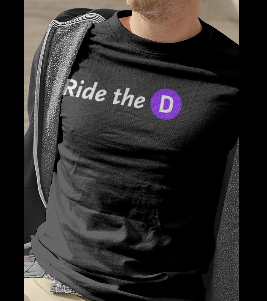 Ride The D Text With Purple Circle Letter D T-Shirt