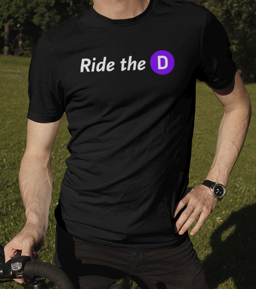 Ride The D Text With Purple Circle Letter D T-Shirt